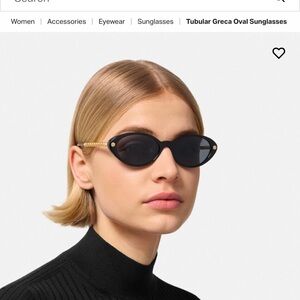 Versace Tubular Greco Oval Sunglasses